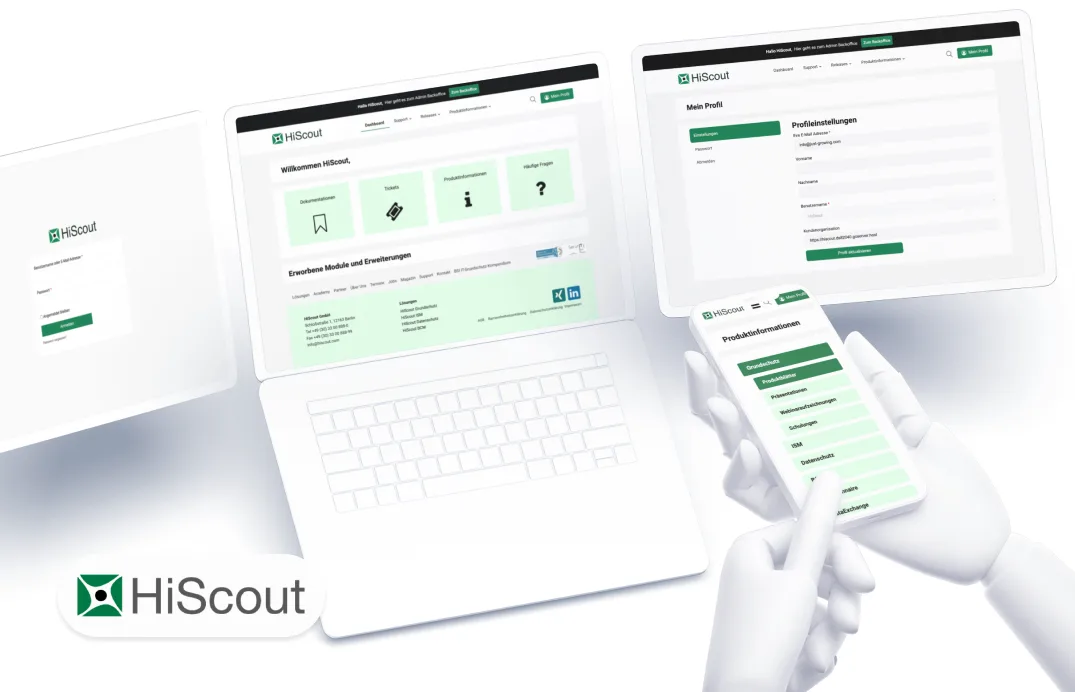 HiScout Kundenportal – Member Area von Webect