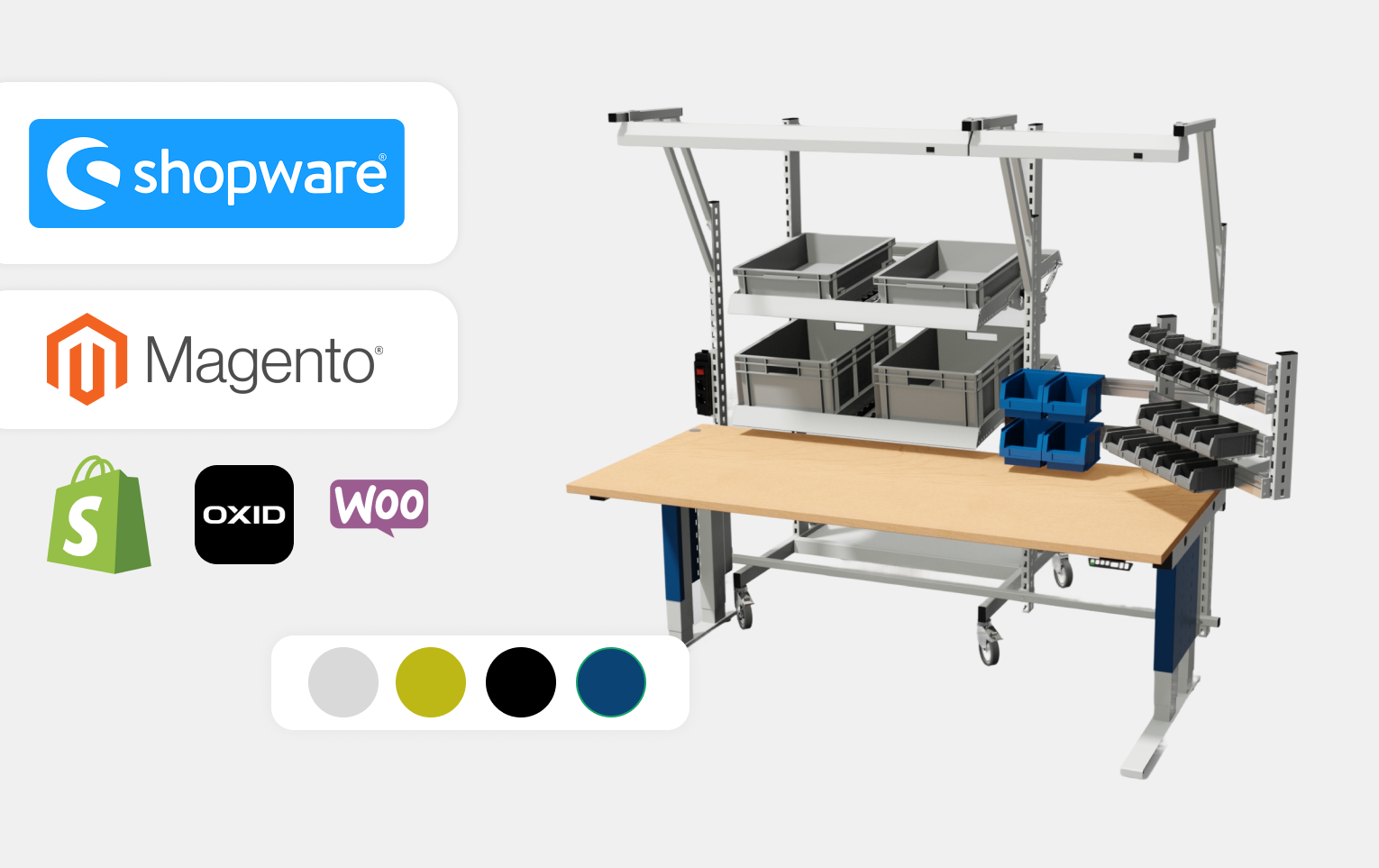 3D Produktkonfigurator für E-Commerce – Shopware, Magento, Shopify, OXID, WooCommerce