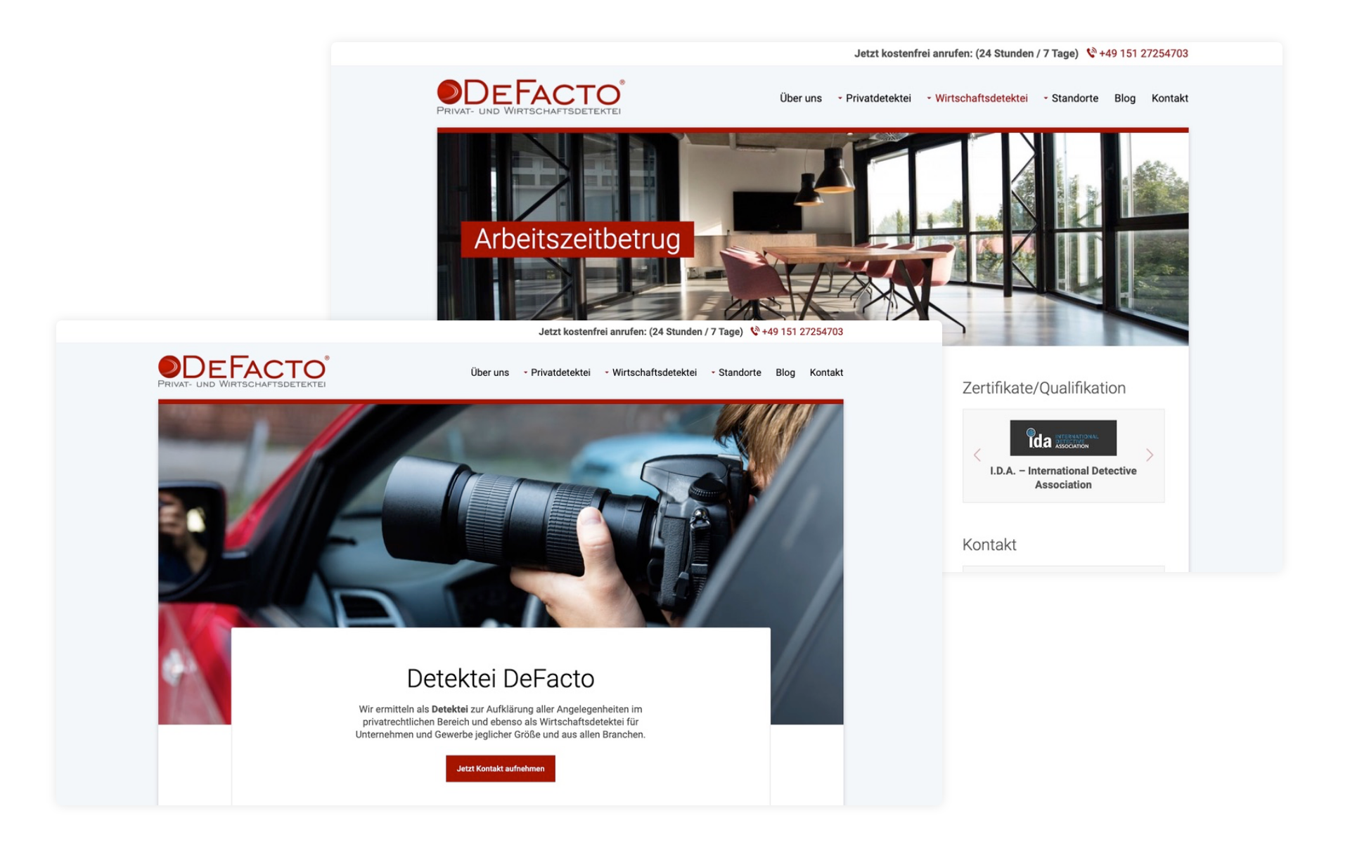 Klar. Modern. Professionell. – neuer Markenauftritt für DeFacto Detektei mit TYPO3